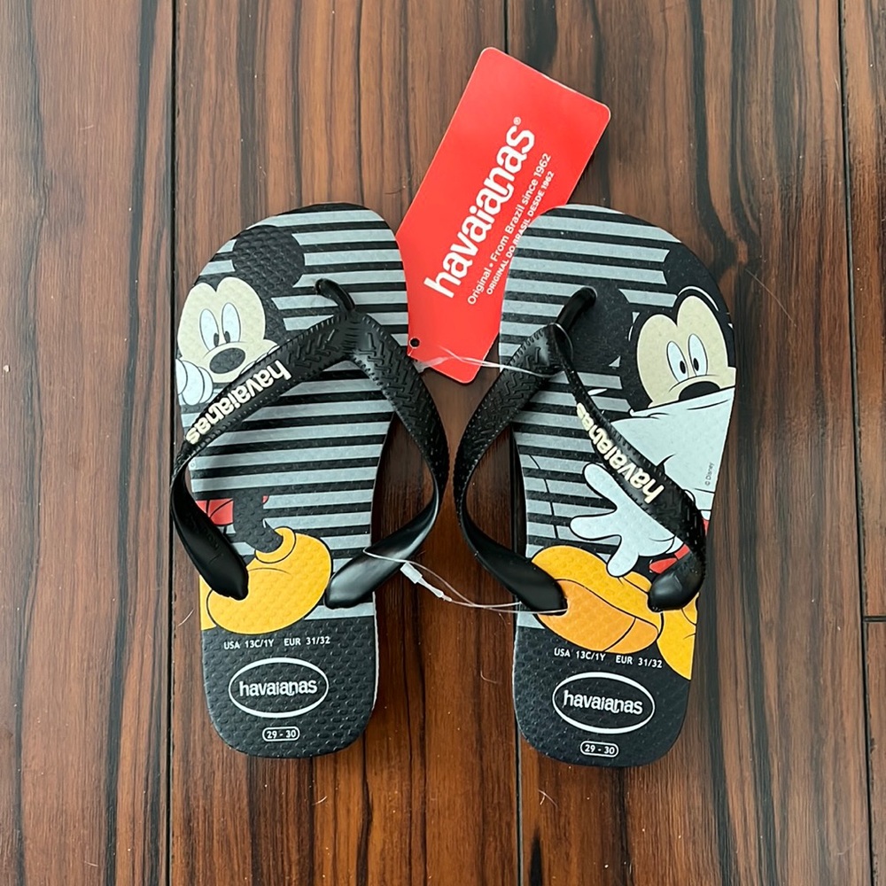 Havaianas Kids Mickey Mickey Mouse Flip Flops - Size 29/30